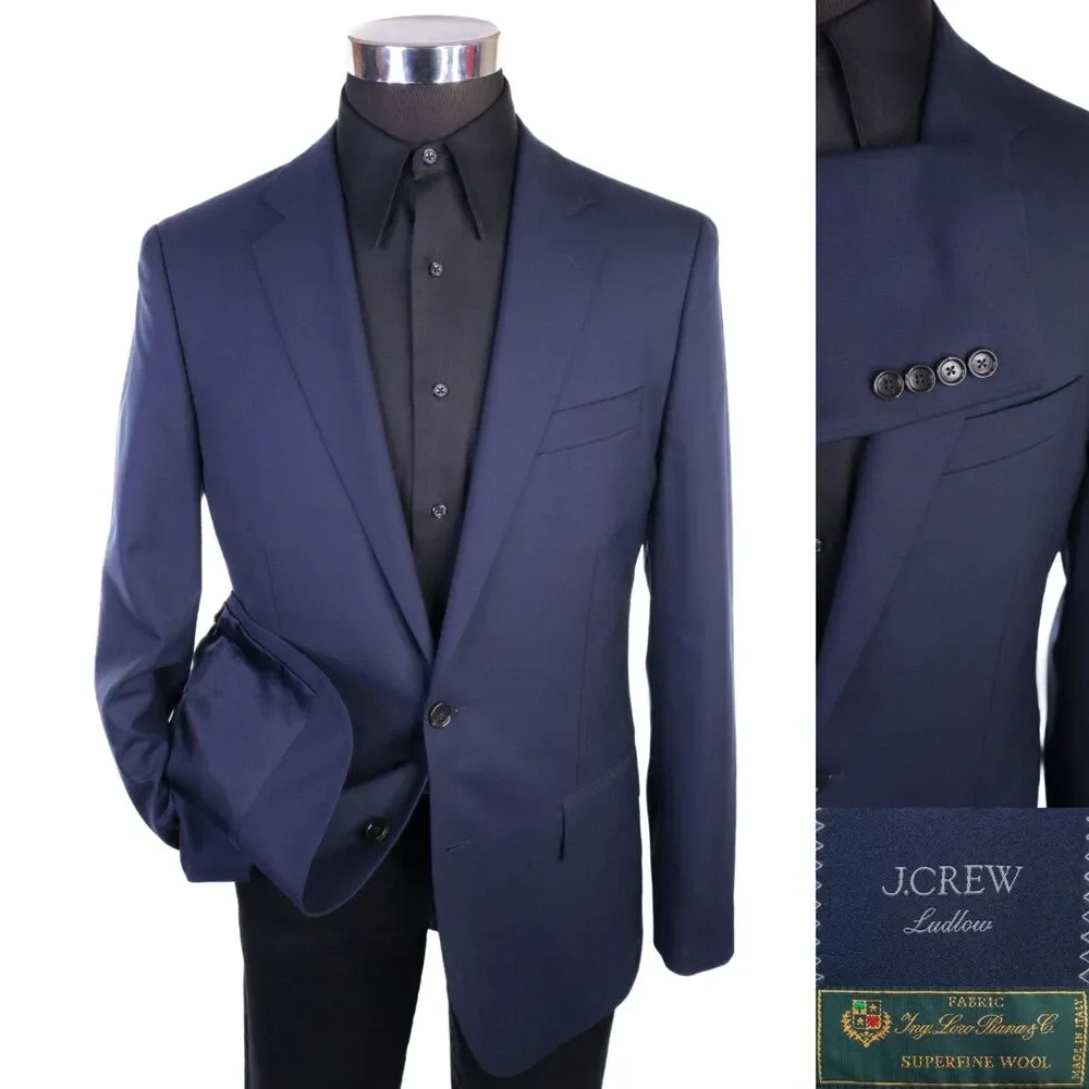 J. Crew x Loro Piana Men’s Ludlow 100% Wool 2-Button Blazer Navy Blue • 40R